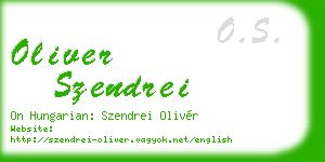 oliver szendrei business card